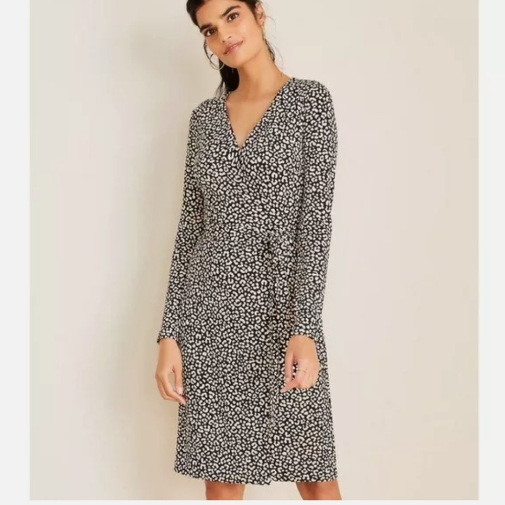 ANN TAYLOR - Cheeta Print Wrap Dress